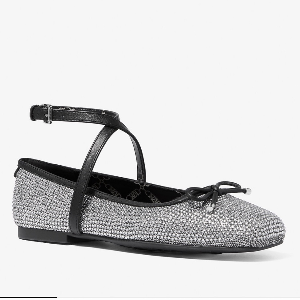 Michael Kors Collette Crystal Embellished Ballet Flat NWT Size 8